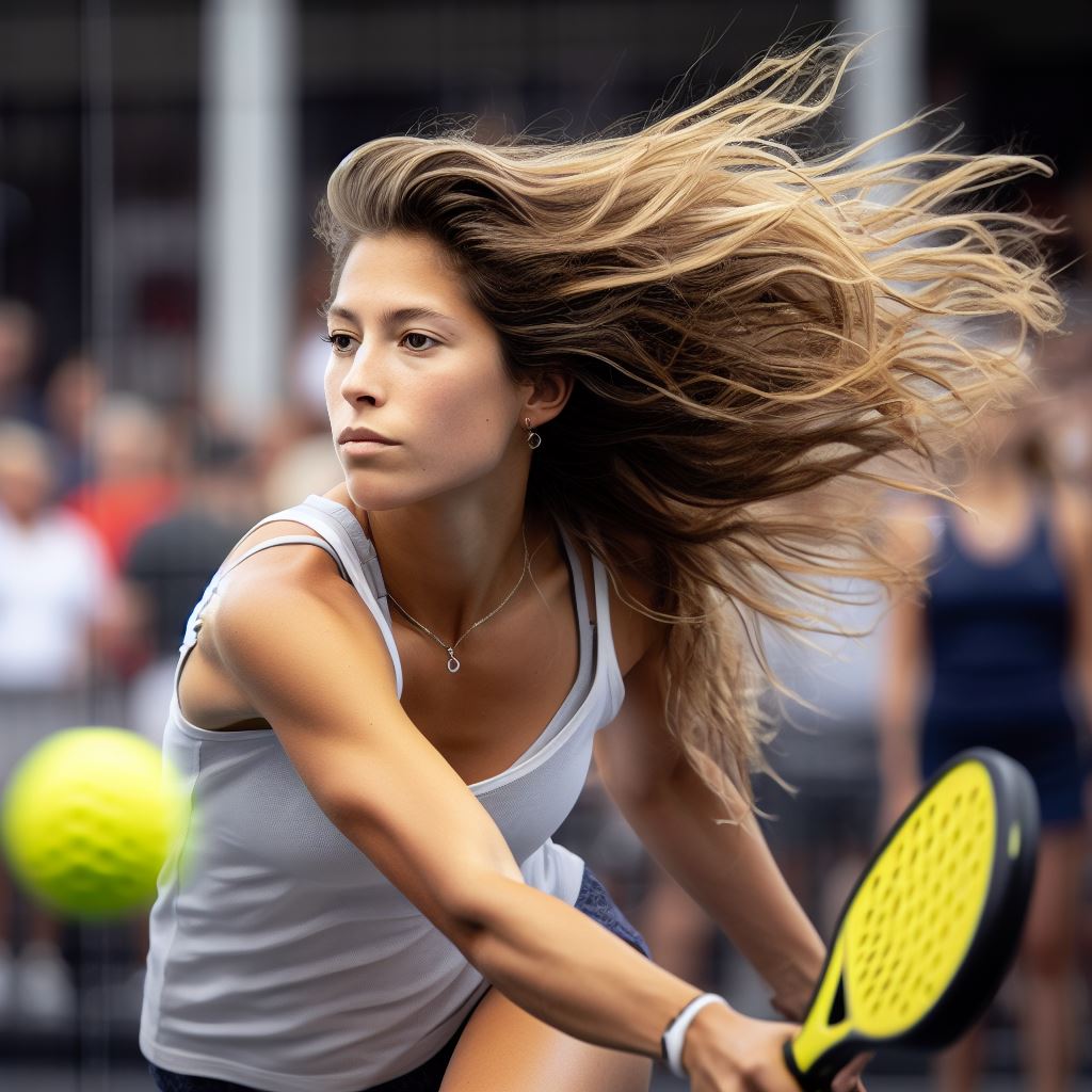 an image of a woman swinging your pickleball paddle