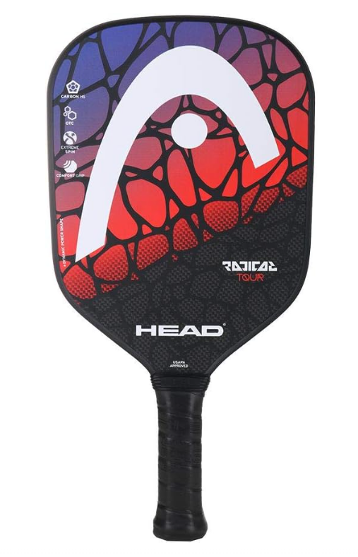 HEAD Radical Tour GR paddle featuring graphene surface for power and stability
