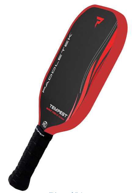 Paddletek Tempest Wave Pro Vibration-Reducing Paddle for Wrist Pain and Finesse Players 